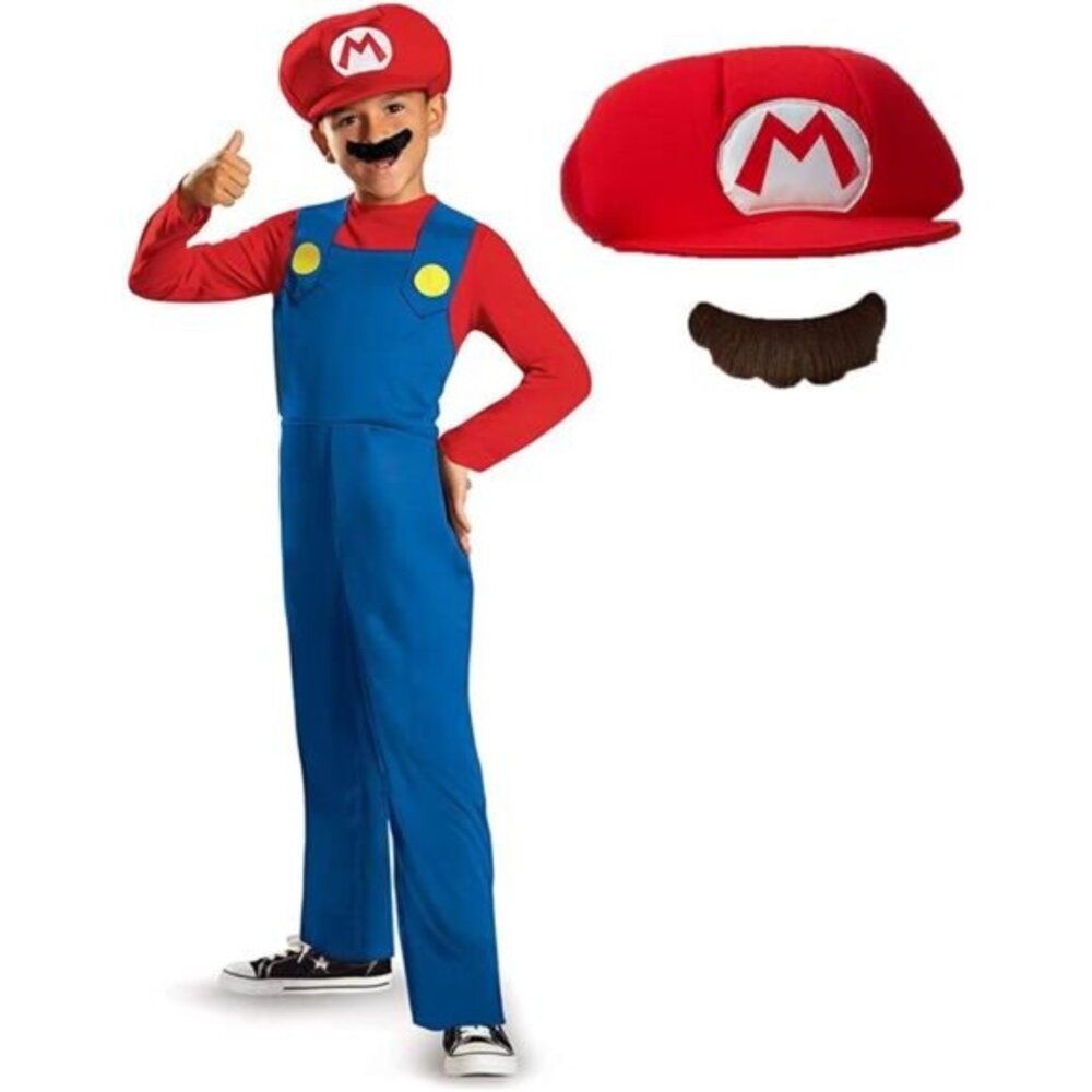 Blue‎ Disguise Nintendo Super Mario Costume for Boys Halloween Party Dress
